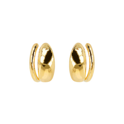Boucles d'oreilles Etrusca en métal doré à l'or fin 18 carats