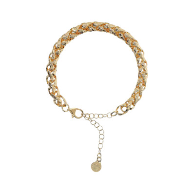 Bracelet Etrusca en métal doré à l'or fin 18 carats