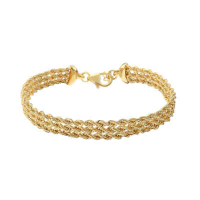 Bracelet Etrusca en métal doré à l'or fin 18 carats