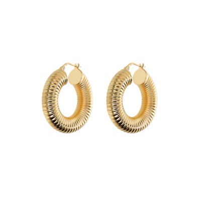 Boucles d'oreilles Etrusca en métal doré à l'or fin 18 carats