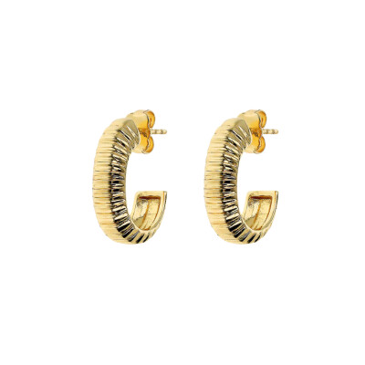 Boucles d'oreilles Etrusca en métal doré à l'or fin 18 carats