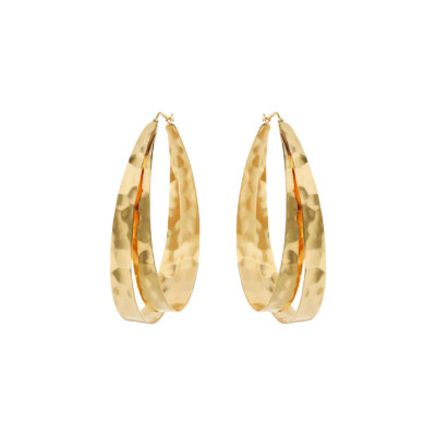 Boucles d'oreilles Etrusca en métal doré à l'or fin 18 carats