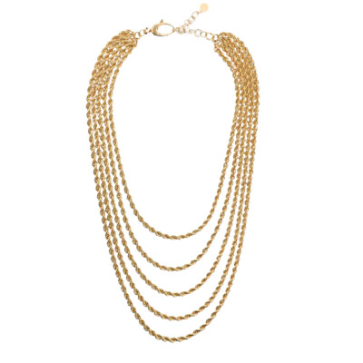Collier Etrusca en métal doré à l'or fin 18 carats