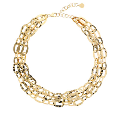 Collier Etrusca en métal doré à l'or fin 18 carats