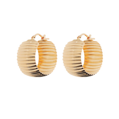 Boucles d'oreilles Etrusca en métal doré à l'or fin 18 carats