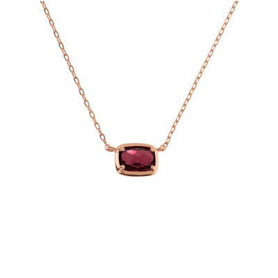 Collier Bronzallure en métal doré rose à l'or fin 18 carats et pierres de couleurs