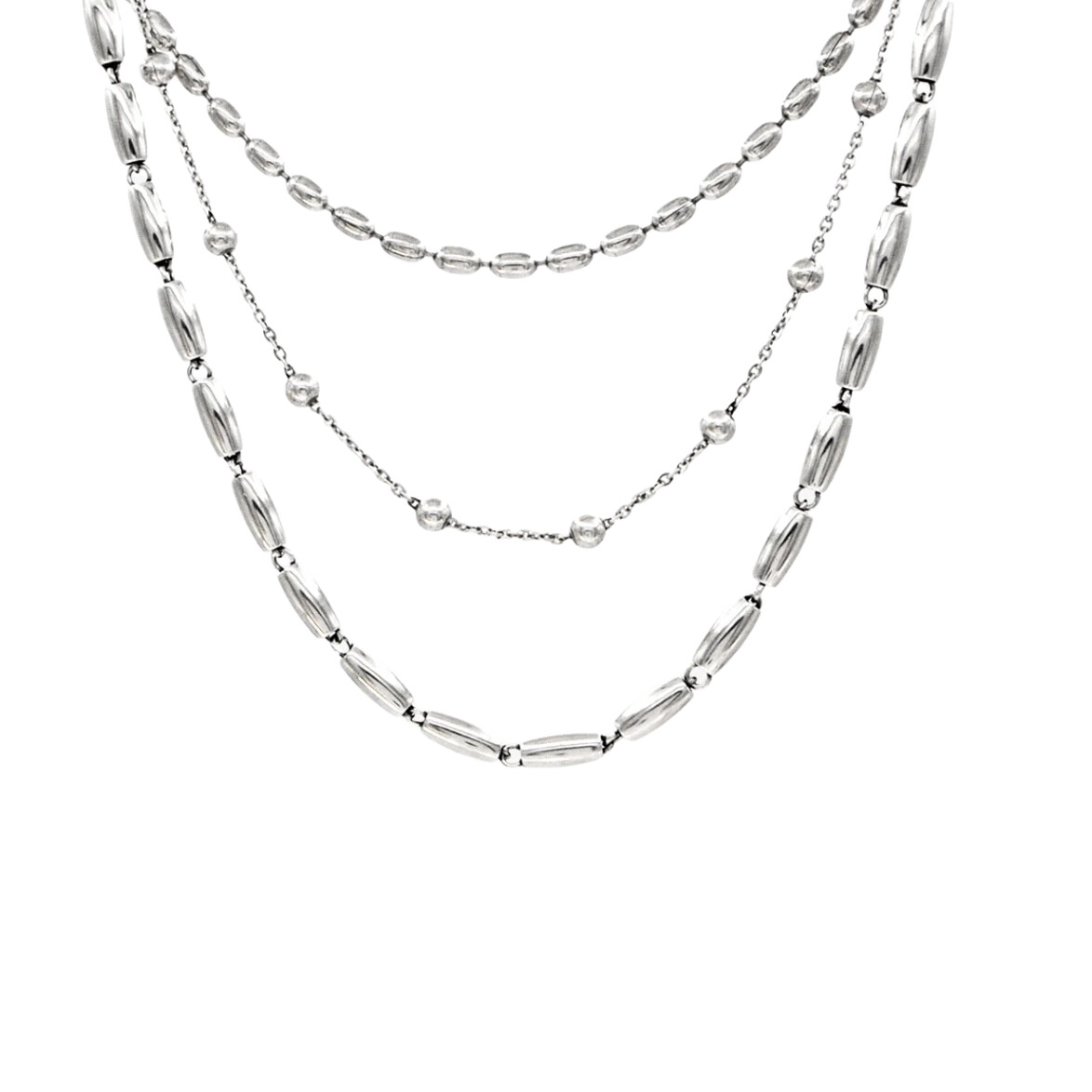 Collier en métal argenté