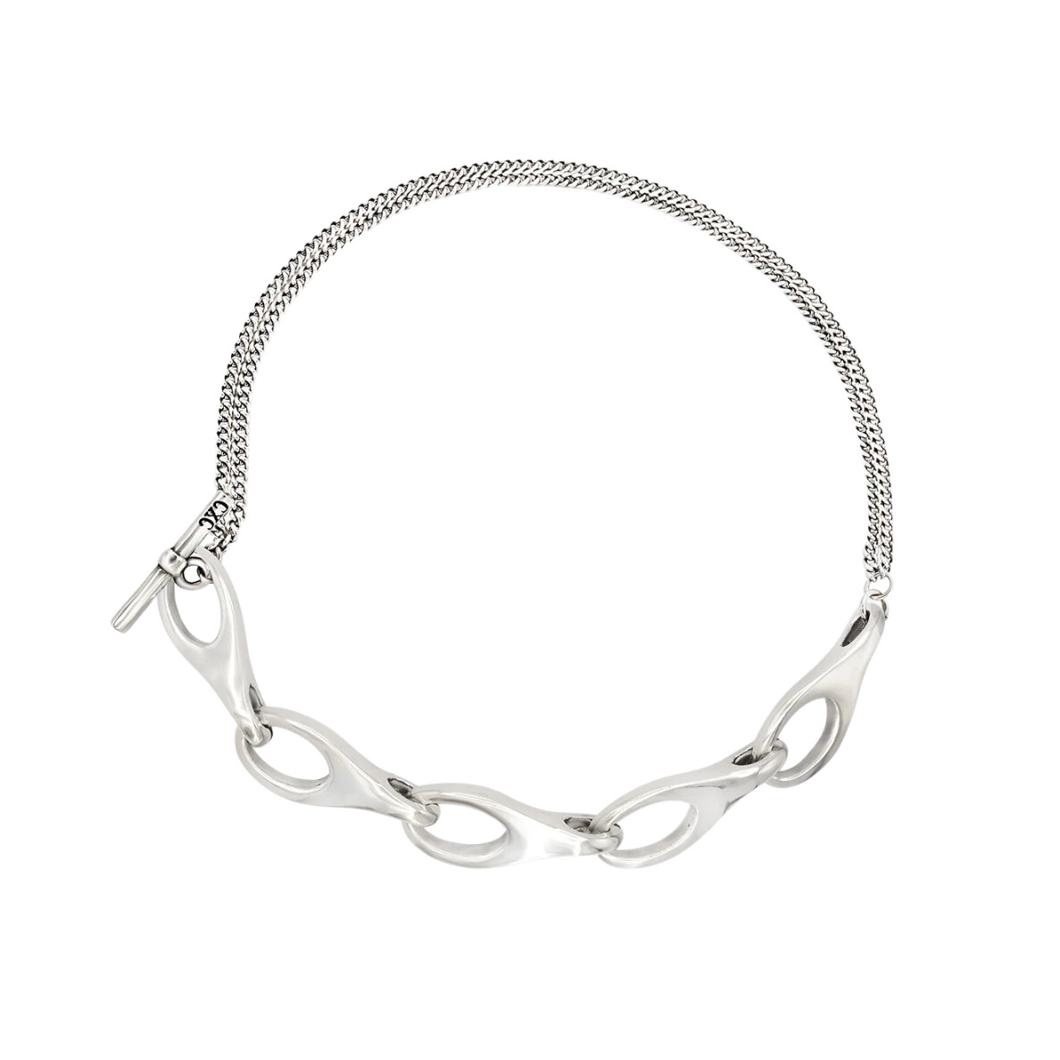 Collier en métal argenté