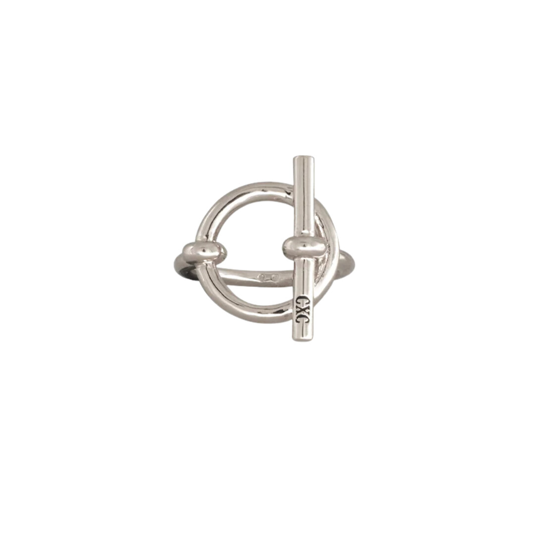 Bague en métal argenté