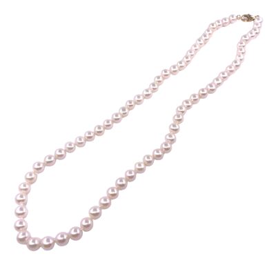 Collier perles de culture et fermoir en or jaune