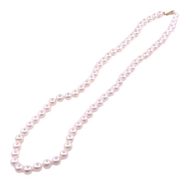 Collier perles de culture et fermoir en or jaune