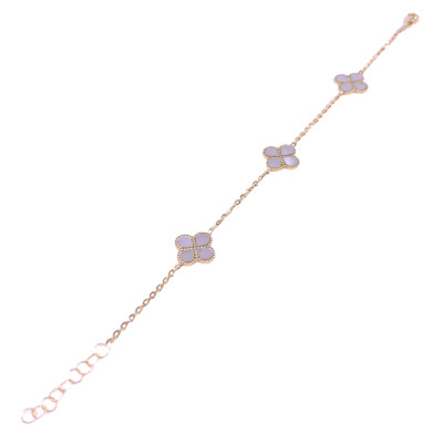 Bracelet en or jaune et nacre, motif trèfle