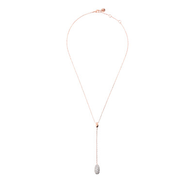 Collier Bronzallure en métal doré rose à l'or fin 18 carats et zircon