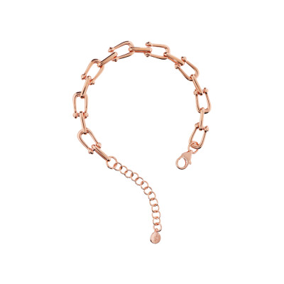 Bracelet Bronzallure en métal doré rose à l'or fin 18 carats et zircon