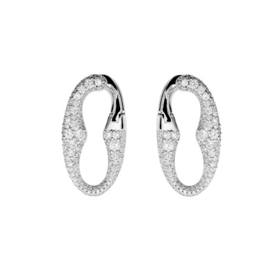 Boucles d'oreilles Bronzallure en métal doré rose à l'or fin 18 carats et zircon