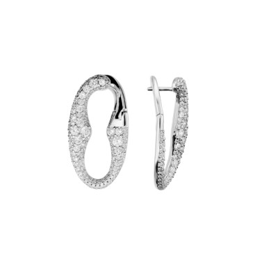 Boucles d'oreilles Bronzallure en métal doré rose à l'or fin 18 carats et zircon