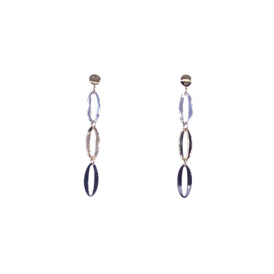 Boucles d'oreilles en or jaune, bicolore