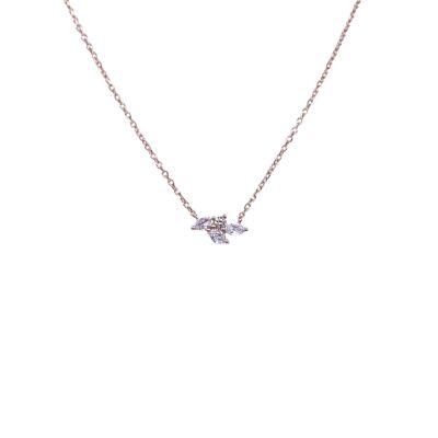 Collier en or jaune et oxyde de zirconium