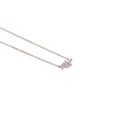 Collier en or jaune et oxyde de zirconium