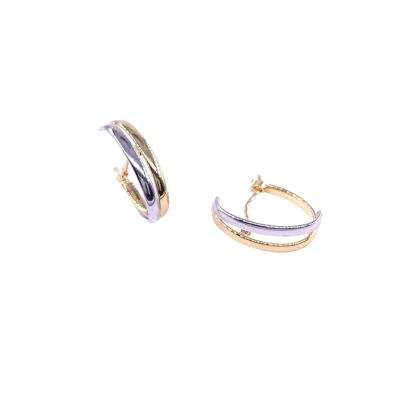 Créoles en or jaune, bicolore