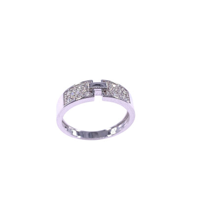 Bague en or blanc et diamants