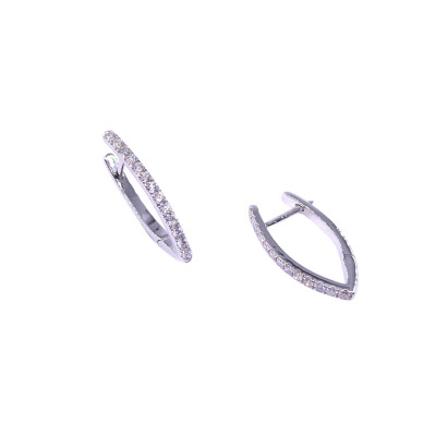 Boucles d'oreilles Créoles en or blanc et diamants