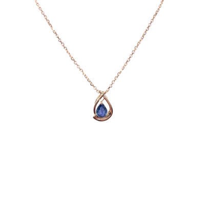 Collier en or jaune et saphir