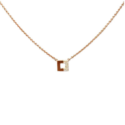 Collier en argent plaqué or rose et oxyde de zirconium