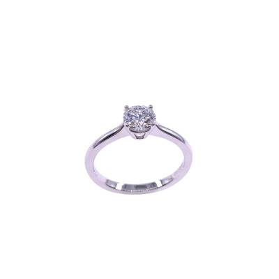 Solitaire or blanc et diamant