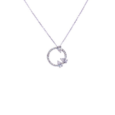 Collier en or blanc et diamants