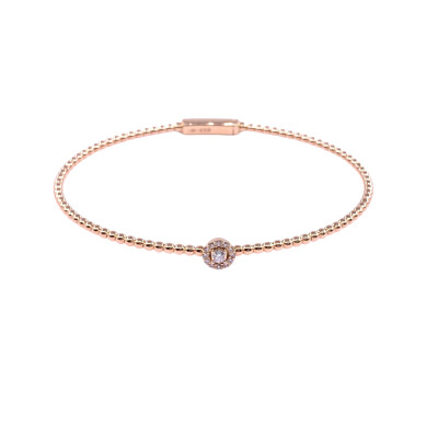 Bracelet rigide en or rose et diamants