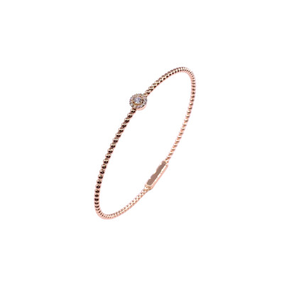 Bracelet rigide en or rose et diamants