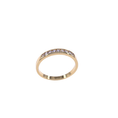 Bague en or jaune et oxydes de zirconium