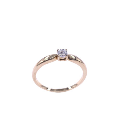 Bague en or jaune, bicolore et diamant