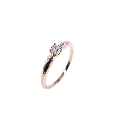 Bague en or jaune, bicolore et diamant