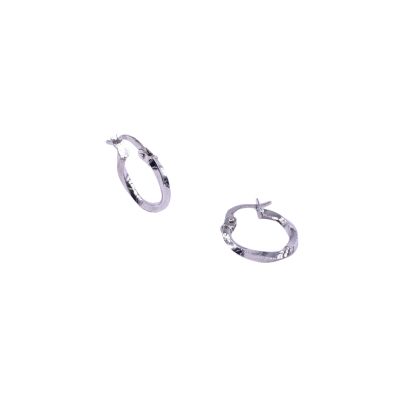 Créoles en or blanc, diamètre extérieure 14mm