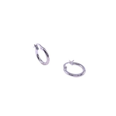 Créoles en or blanc, diamètre extérieure 14mm