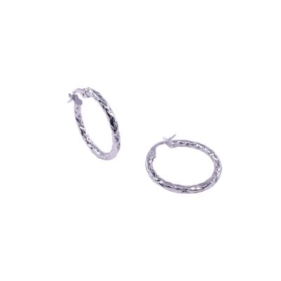 Créoles en or blanc, diamètre extérieure 20mm