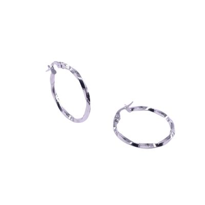 Créoles en or blanc, diamètre extérieure 23mm
