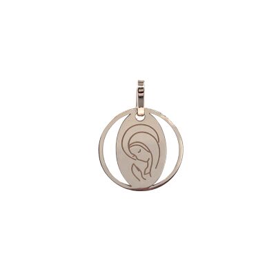 Médaille Vierge en or jaune 15mm