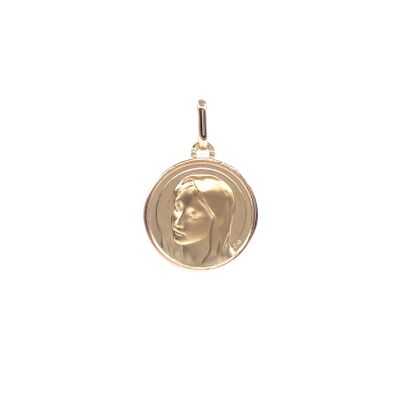 Médaille Vierge en or jaune 17mm