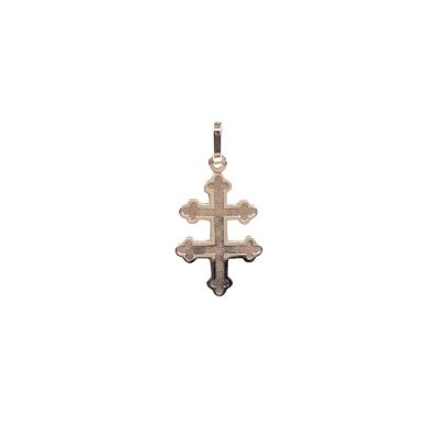 Pendentif Croix de Lorraine en or jaune 22x13 mm
