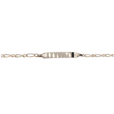 Bracelet identité en or jaune, plaque rectangle