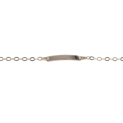 Bracelet identité en or jaune, plaque rectangle