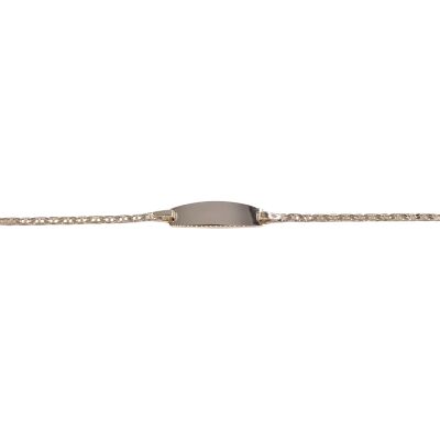 Bracelet identité en or jaune, plaque tonneau