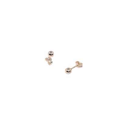 Boucles d'oreilles en or jaune boule 4mm