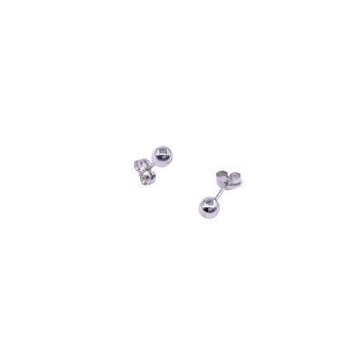 Boucles d'oreilles en or blanc boule 4mm
