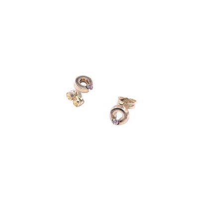 Boucles d'oreilles en or jaune et oxydes de zirconium