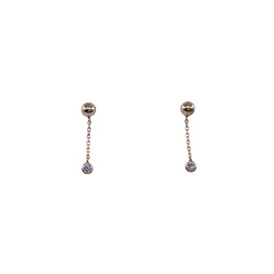 Boucles d'oreilles en or jaune et oxydes de zirconium
