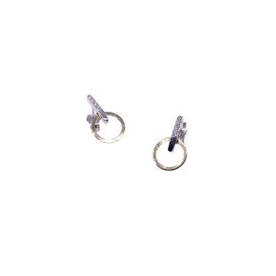 Boucles d'oreilles en or jaune, bicolore et oxydes de zirconium
